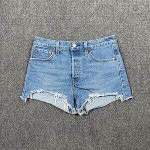 Levis 501 Denim Shorts Womens Size 27-28 Summer Boho Festival 0232